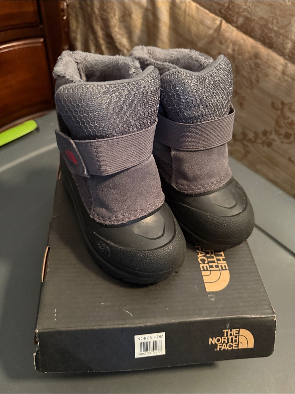 The North Face Kids Gray and Black Insulated Snow Boots